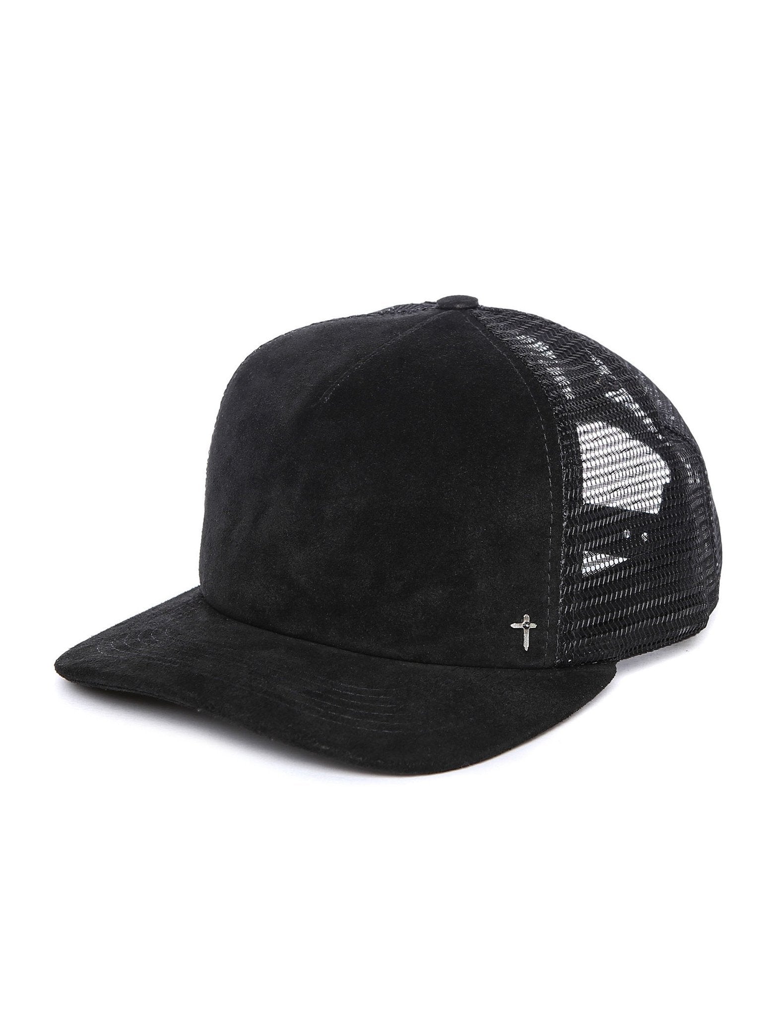 Black Suede Trucker Hat