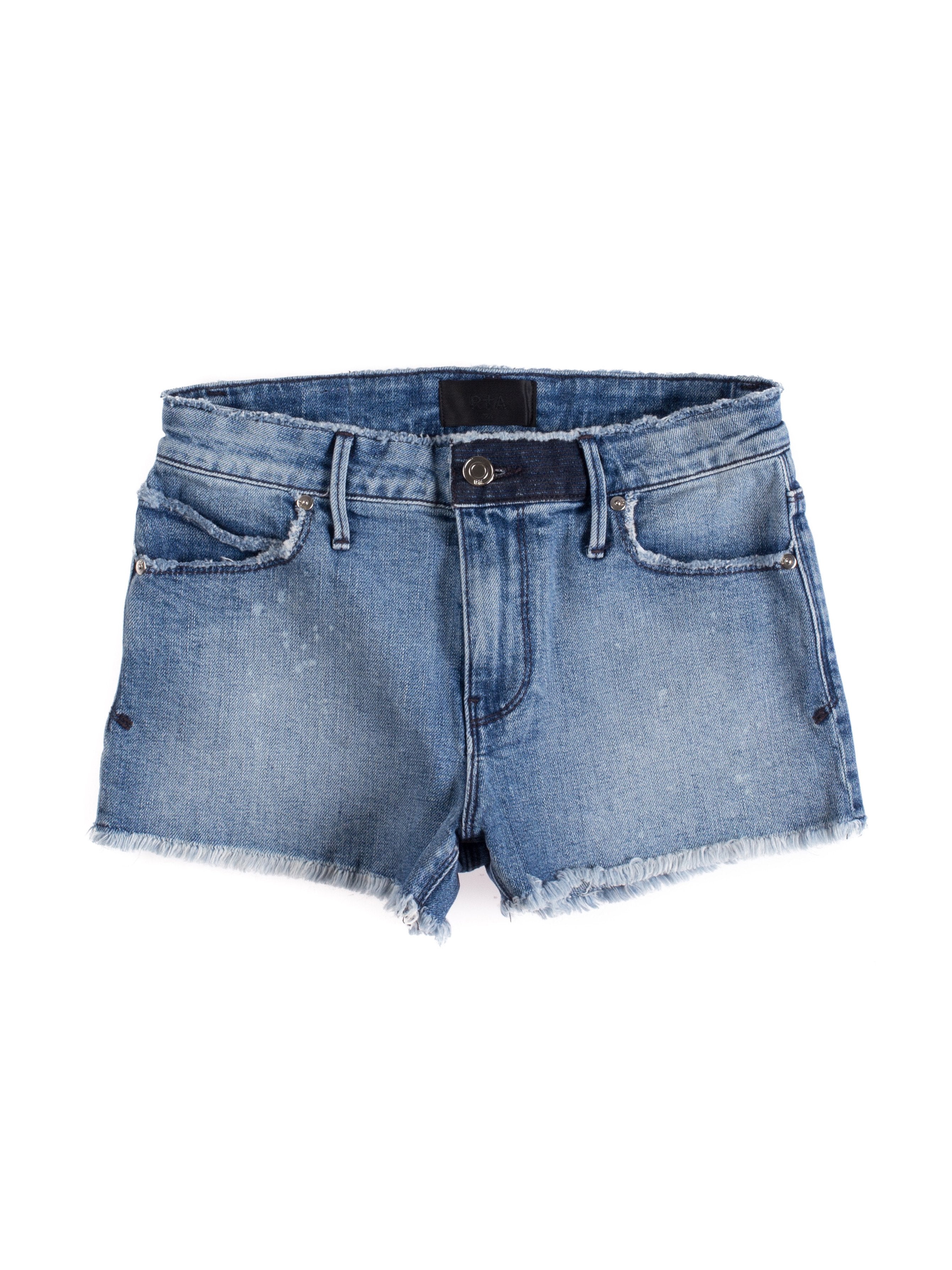 Olivia High Waist Shorts (Blue Collar)