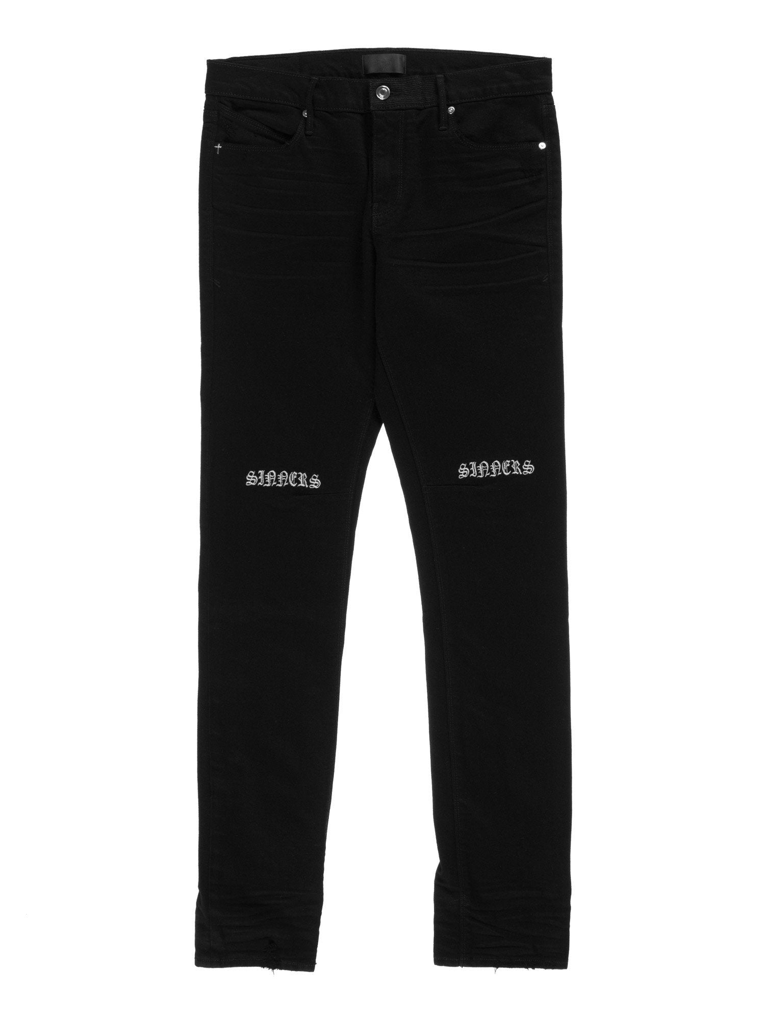 3-Cross Embroider Skinny Jeans